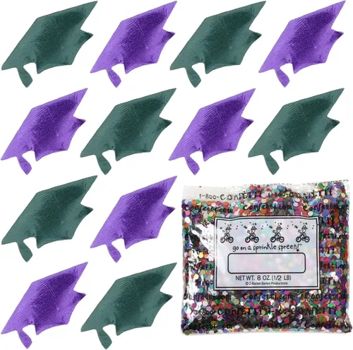 Vista 69 de Confetti Grad Cap Negro, Azul Marino Combo - 2 bolsas de media onza (1 oz)