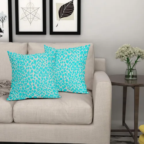 Vista 6 de Juego de 2 fundas de almohada de 16 x 16 pulgadas con estampado de leopardo, diseño de leopardo, con cremallera, decoración del hogar para sofá