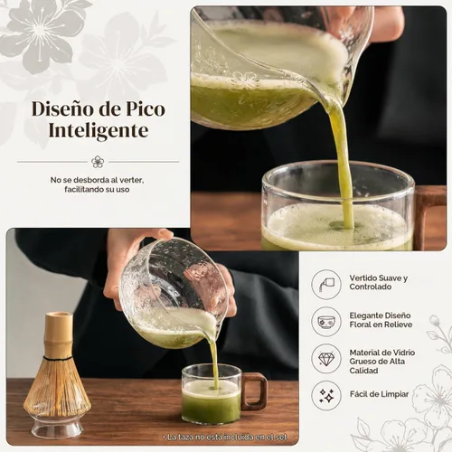 Vista 6 de Buucup - Juego de batidor de matcha, kit de matcha de vidrio con cuenco y herramientas, transparente Glass Clear