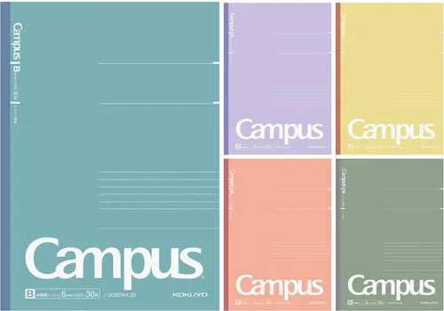 Vista 11 de KOKUYO Cuadernos de composición, paquete de 5 cuadernos Campus Semi-B5 Comp con punto A a rayas de 0.276 in, 30 hojas, cuaderno rayado escolar
