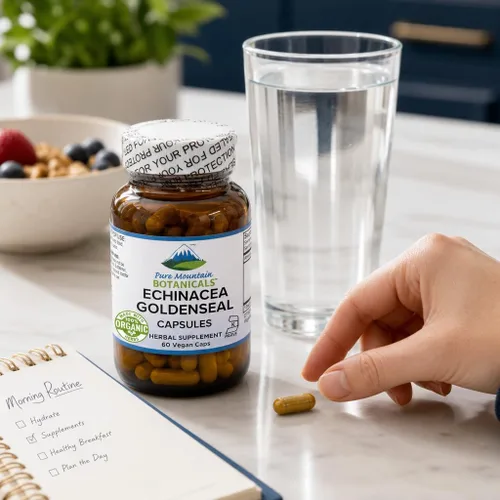 Vista 9 de Pure Mountain Botanicals Cápsulas de sello de oro de equinácea – 450 mg de complejo orgánico de raíz de equinácea y sello de oro – 90 cápsulas