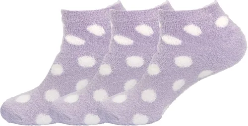 Vista 16 de BambooMN Calcetines de spa de nailon mullidos con infusión de aloe para mujer, color morado lavanda, 3 pares