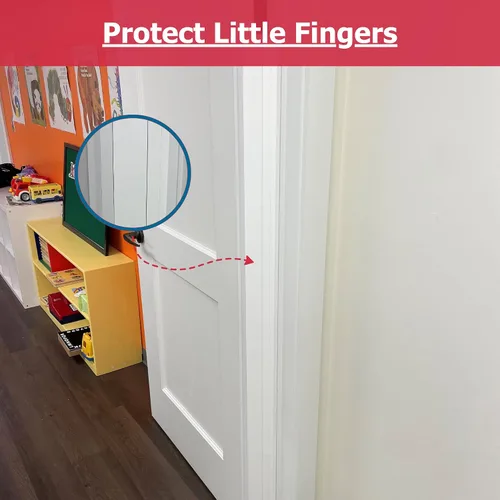 Vista 4 de Cardinal Gates PinchNot - Protector de pellizco de puerta de 90 grados para niños, protector de bisagra de puerta para bebés, CSP23 - Protector