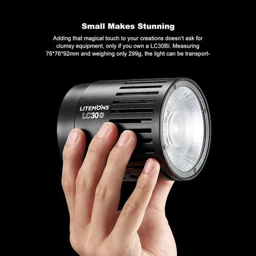 Vista 3 de Godox Litemons - Luz LED de mesa con soporte y cable de alimentación, 3200K-6500K 38W luz de video LED bicolor, CRI 95+/TLCl 96+, 11 efectos de luz