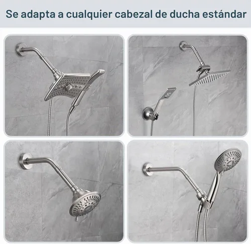 Vista 4 de BRIGHT SHOWERS Brazo Extensor de Ducha para Cabezal de Lluvia y de Mano, Brazo de Extensión de Cabezal de Ducha de 4 Pulgadas, Extensión de Tubo