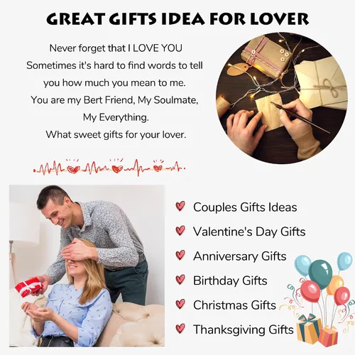 Vista 6 de Regalos románticos de aniversario para mujeres y hombres, pulseras a juego regalos para parejas, novio, novia, mi amor, prometido, recién casado