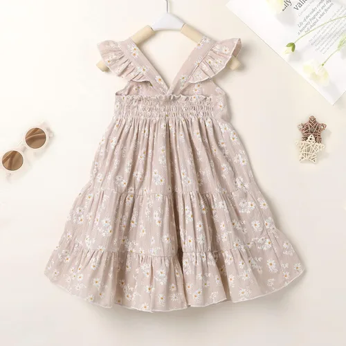 Vista 3 de Vestido de princesa sin mangas con diseño de arco iris para niños y niñas pequeñas