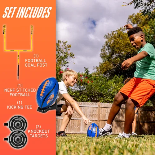 Vista 2 de Franklin Sports - Poste de portería de fútbol americano de acero auténtico de 8.5' x 5.5' - Poste para niños - Juego de postes de portería de fútbol