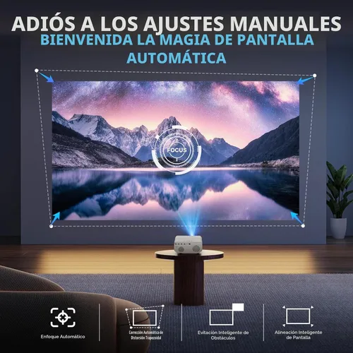 Vista 4 de [Enfoque Automático/Soporte 4K] Proyector con WiFi y Bluetooth, 700ANSI Nativo 1080P Proyector de Películas para Exteriores con Enfoque