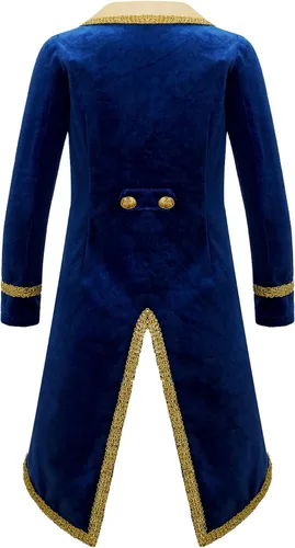Vista 2 de QinCiao Disfraz de Prince, para disfraz de Halloween, Azul intenso, 6 años