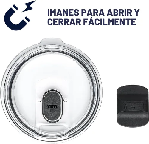 Vista 7 de YETI Rambler - Vaso de 30 oz de acero inoxidable con aislamiento al vacío con tapa MagSlider, color blanco