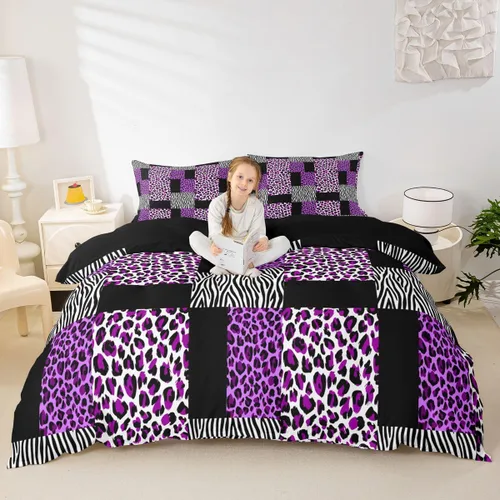 Vista 22 de Erosebridal Funda de edredón lavanda para niños, niñas, adultos, mujeres, funda de edredón de árboles verdes, tamaño individual, juego de ropa