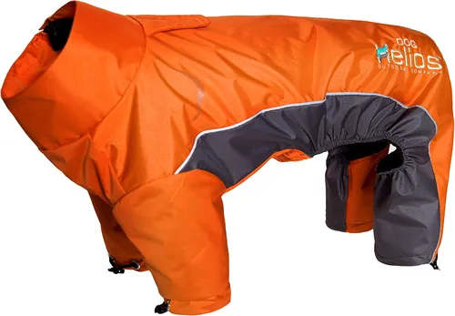 Vista 4 de DogHelios chamarra para perro Blizzard, de cuerpo completo, ajustable y reflectante 3M, XS, Anaranjado