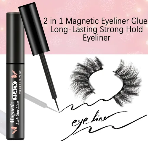 Vista 7 de Delineador de ojos magnético de 3 tubos para pegamento magnético para pestañas - Paquete negro
