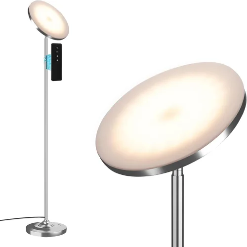 Vista 8 de hanaking Lámpara de pie brillante de 30W/2600LM con control remoto, lámpara de pie Torchiere que cambia de color RGB, ajuste continuo