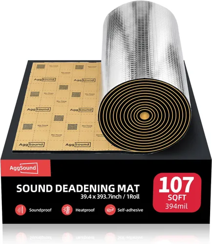 Vista 11 de Alfombrilla de amortiguación de sonido de 1/2 pulgada (13 mm) 6.54 pies cuadrados - Material de amortiguación de sonido para coche con lámina