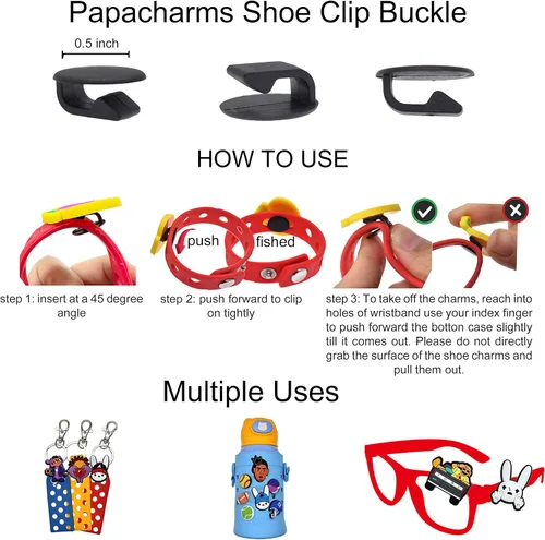 Vista 6 de SHINQEAR Dijes de zapatos de dibujos animados para decoración de zapatos, sandalias, pulsera de zapatos, pulseras, accesorios para hombres
