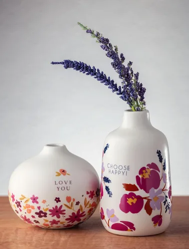 Vista 5 de Karma, Jarrones de cerámica medianos blancos para decoración rústica del hogar, mini jarrones para decoración moderna de granja, sala de estar