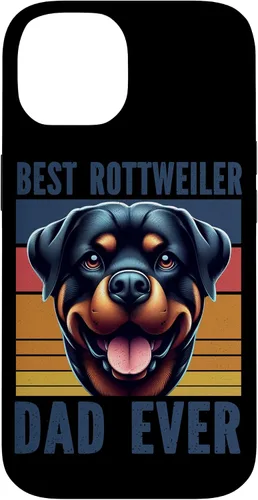 Vista 4 de Rottweiler Dad Rottie Father Dog Parent Father's Day Retro Case for iPhone 16
