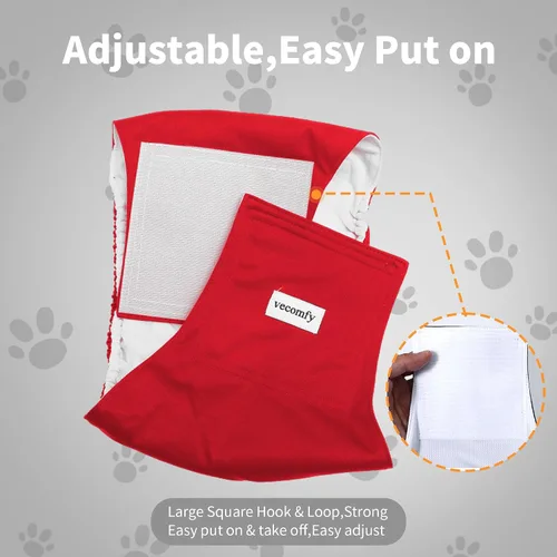Vista 7 de vecomfy - Pañales lavables y reutilizables a prueba de fugas para perros machos de tamaño pequeño, 5