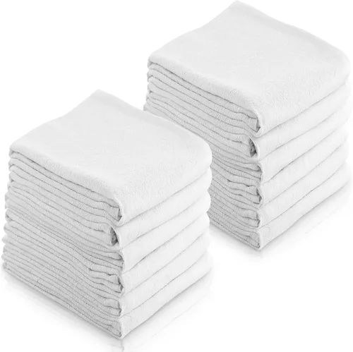 Vista 8 de Linteum Textile - Juego de 6 paños de cocina clásicos con saco de harina blanco, 100% algodón, absorbentes y de larga duración, paquete de 6, 28 x