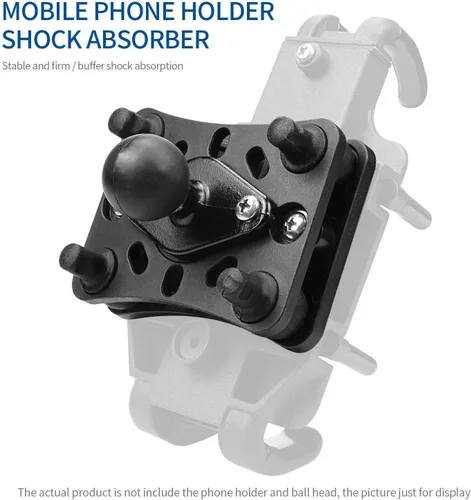 Vista 2 de Qiilu Soporte de teléfono para motocicleta con amortiguación de vibraciones, soporte para teléfono móvil de motocicleta, soporte para teléfono móvil