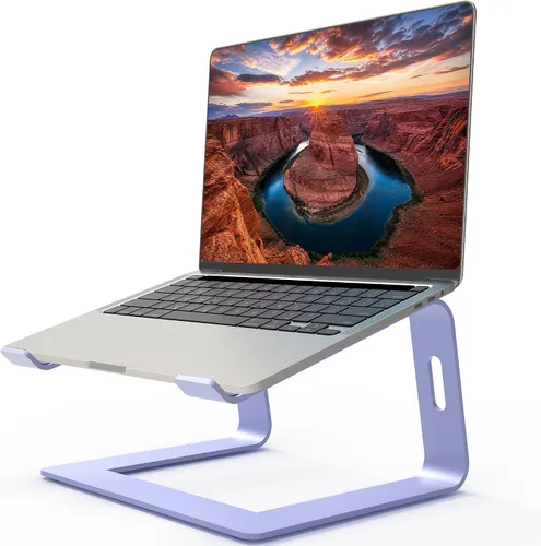 Vista 11 de Orionstar - Soporte portátil para laptop de aluminio, elevador de laptop compatible con Mac MacBook Air Pro de 10 a 15.6 pulgadas, soporte A-Negro