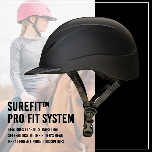 Vista 4 de Troxel Intrepid - Casco de equitación para caballos de silla, diseño ajustable de bajo perfil, equipo de seguridad para equitación