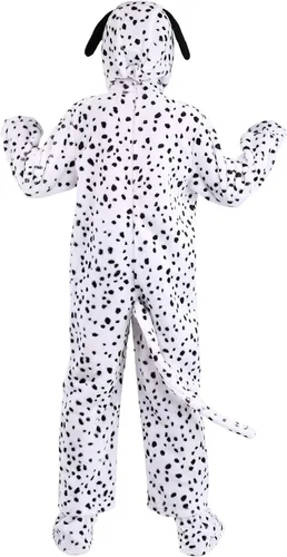Vista 8 de Disfraz de dálmata para niños, color blanco y negro, adorable perro, Halloween, de una sola pieza