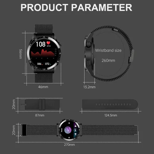 Vista 7 de Reloj inteligente para hombre (llamada/respuesta de llamada), reloj de seguimiento de actividad física con monitor de sueño de frecuencia cardíaca