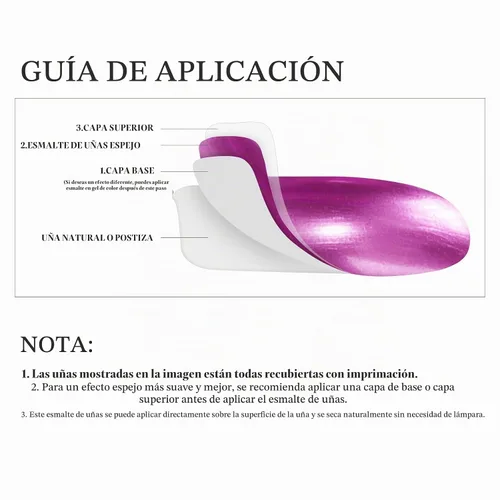 Vista 5 de KYDA Esmalte de uñas de espejo morado oscuro de 0.6 fl oz, esmalte de espejo brillante brillante para arte de uñas, arte de uñas de efecto metálico