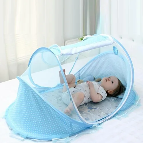 Vista 6 de Tefola Mosquitera para bebé, red plegable para cuna, ropa de cama de bebé, portátil, cómodo, almacenamiento plegable para niños, suministros