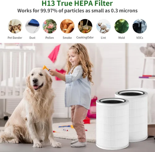 Vista 5 de 1 filtro de repuesto 12010 compatible con purificador de aire Clorox para habitaciones grandes de hasta 1500 pies cuadrados, para los modelos #