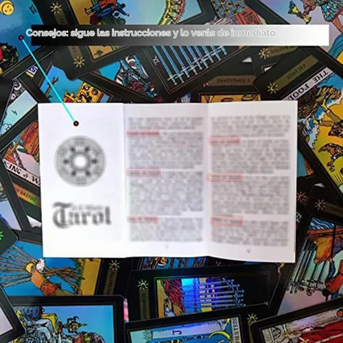 Vista 2 de VOVCIG Cartas de Tarot bilingües - Inglés y Español, Incluye Libro Guía y Mantel Especial Baraja de Tarot