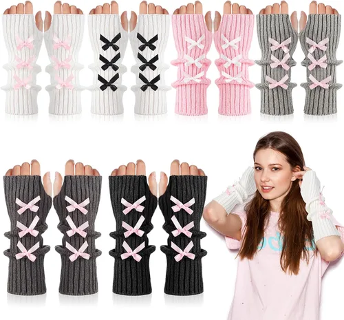 Vista 16 de Berlune 6 pares de mangas de brazo kawaii para mujer y niñas, calentadores de brazos de estilo japonés Y2K para disfraz escolar, 6
