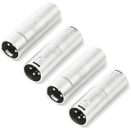 Vista 10 de 2-Pcs XLR Macho a 1/4" 6.35mm TS Macho Adaptador Plata