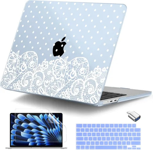 Vista 37 de Funda para MacBook Air de 15 pulgadas M5 M4 M3 M2 Chip 2026 2025 2024 2023 (modelo A3448 A3241 A3114 A2941), carcasa rígida con cubierta de teclado