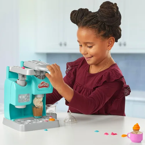 Vista 7 de Play-Doh Kitchen Creations - Juguete de café súper colorido con 20 accesorios y 8 ollas