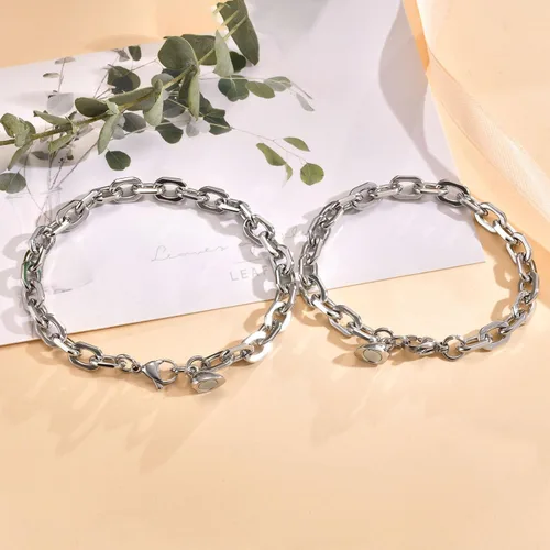Vista 8 de TempBeau Pulsera para Pareja - Pulsera de Identificación Personalizada con Grabado Personalizado, Pulsera de Cuerda Trenzada para Él y Ella