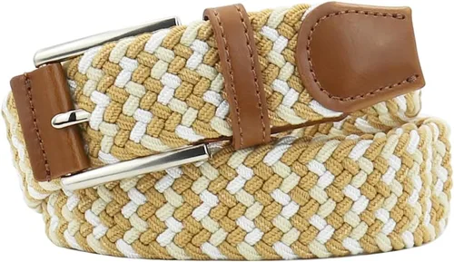 Vista 4 de Cinturones trenzados elásticos tejidos de colores mixtos para Beige