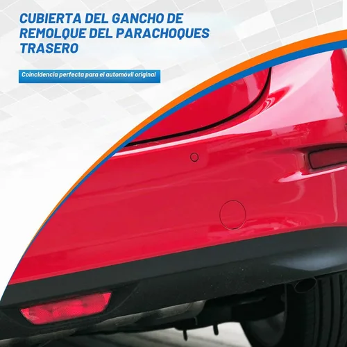 Vista 2 de Cobertura del gancho de remolque del parachoques trasero Tapa del ojo de remolque Compatible con Mazda 3 Axela 2014 2015 2016 2017 2018 Gris Lado