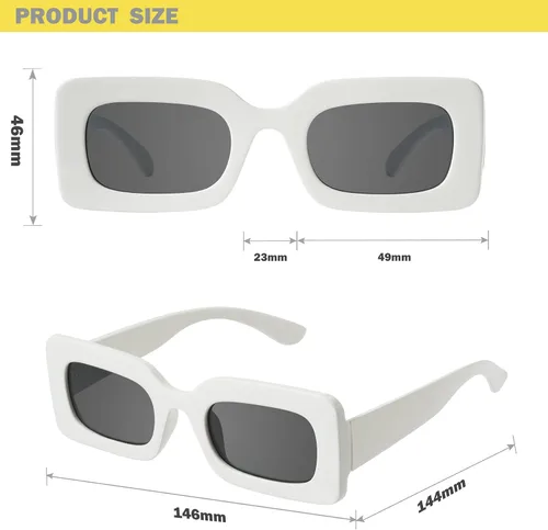 Vista 5 de mosanana Gafas de sol rectangulares de moda para mujeres y hombres, modelo Trimble