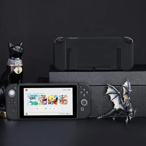 Vista 3 de JINGDU Funda protectora compatible con Switch NS 2017, accesorios de cubierta de TPU acoplable para consola de interruptores y Grip Joy-Con