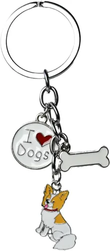 Vista 14 de Llavero para perro, lindo llavero de perro para mascotas, mini llavero de metal