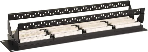 Vista 6 de AEONS Panel de conexiones CAT6 UTP de 48 puertos 2U de 19 pulgadas para montaje en rack RJ45 compatible con Cat 5/5e/6 Gigabit/Fast Ethernet, barra