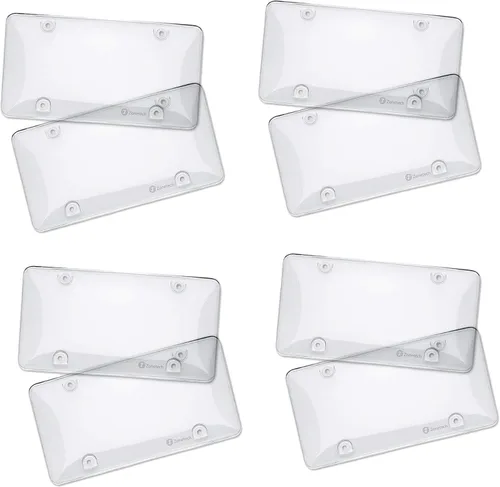 Vista 13 de Zone Tech - Protectores transparentes para marco de matrícula, paquete de 2 protectores de burbujas para todo tipo de clima, se adapta a cualquier