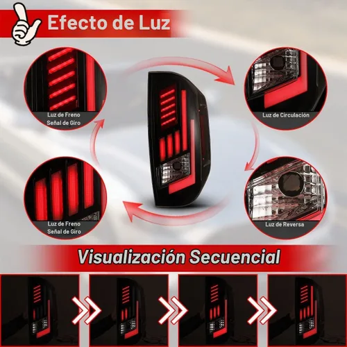 Vista 6 de Nixon Offroad Luces traseras para Toyota Tundra 2014 2015 2016 2017 2018 2019 2020 2021 Luces traseras LED Luces traseras Conjunto de luces traseras