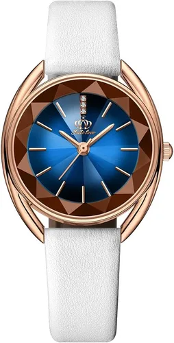 Vista 9 de Fate Love Relojes para mujer, reloj de pulsera para mujer, reloj de cuarzo de lujo, impermeable, correa de cuero, reloj delgado de diamante, reloj