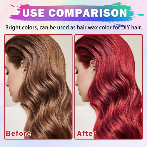 Vista 3 de AIUEO Spray para el cabello rojo Temporal Tinte para el cabello Tinte para rojo (Fired Red)