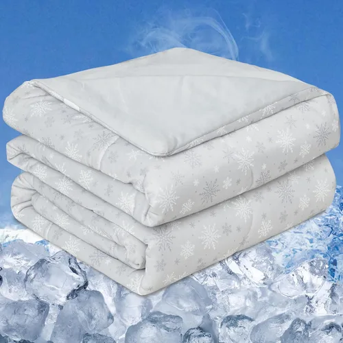 Vista 27 de CHOSHOME Edredón Refrescante Tamaño Twin, Manta Refrescante con Fibra de Enfriamiento Q-Max 0.45 Arc-Chill, Manta de Verano Fresca para Sudores